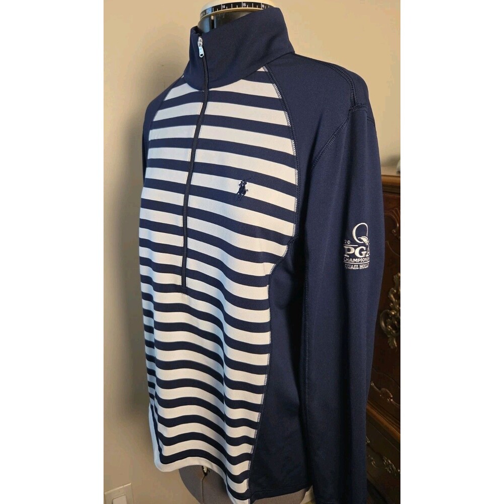 Polo Golf Ralph Lauren 2017 PGA Championship Quail Hollow Striped 1/4 Zip...